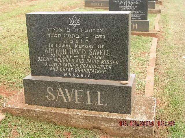 SAVELL Arthur David 1909-1994