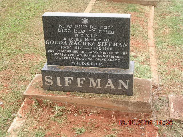 SIFFMAN Golda Rachel 1917-1999