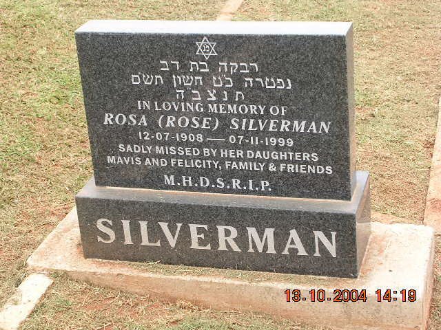 SILVERMAN Rosa 1908-1999