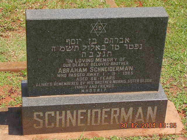 SCHNEIDERMAN Abraham -1985