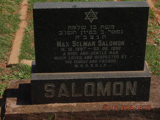 SALOMON Max Selmar 1897-19?2
