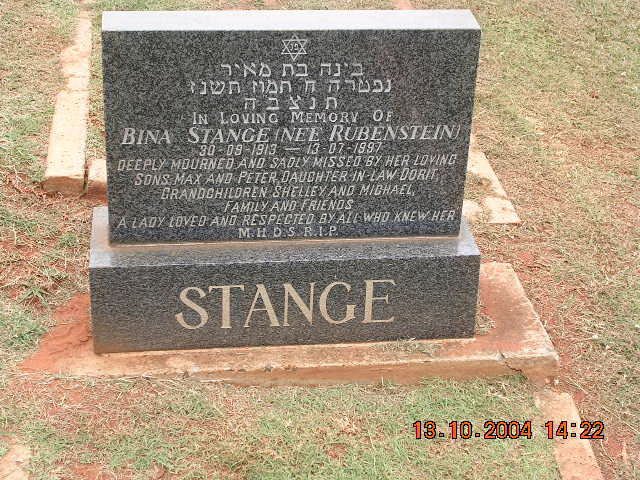 STANGE Bina nee RUBENSTEIN 1913-1997