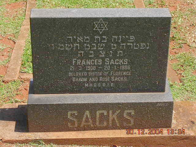 SACKS Frances 1908-1986