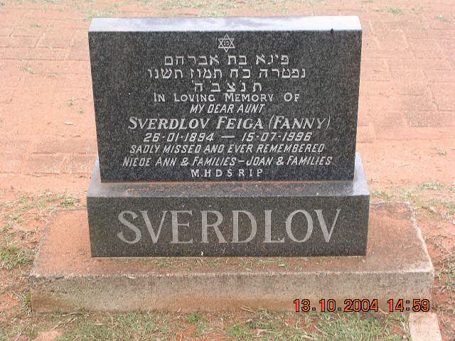 SVERDLOV Feiga 1894-1996