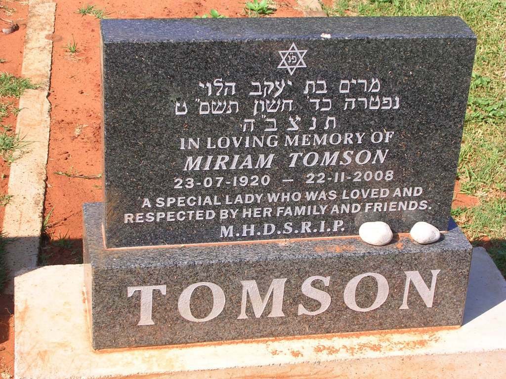 TOMSON Miriam 1920-2008