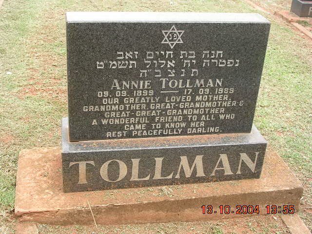 TOLLMAN Annie 1899-1989