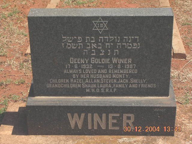 WINER Deeny Goldie 1932-1987