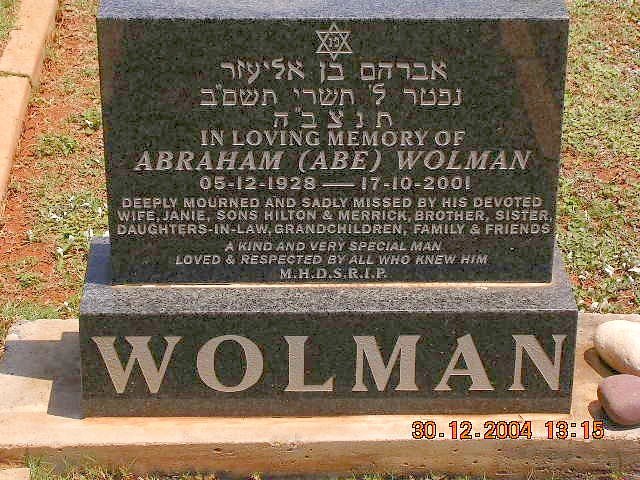 WOLMAN Abraham 1928-2001