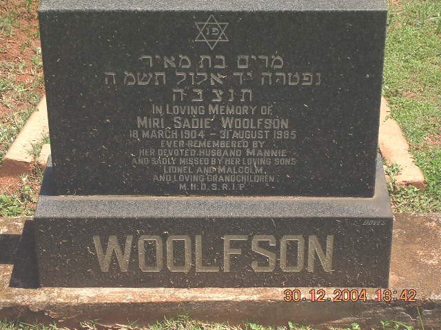 WOOLFSON Miri Sadie 1904-1985