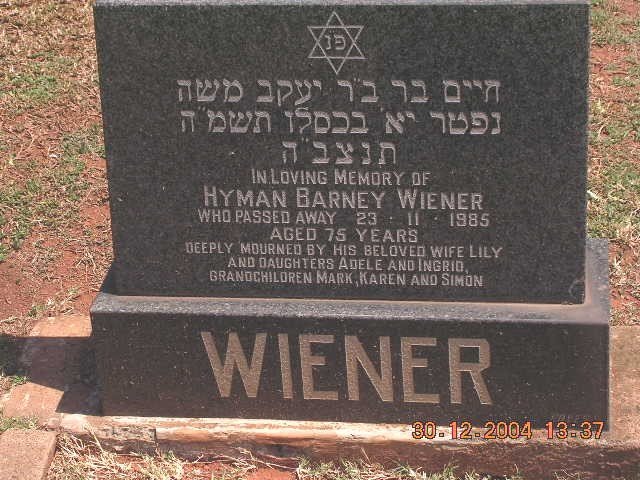 WIENER Hyman Barney -1985