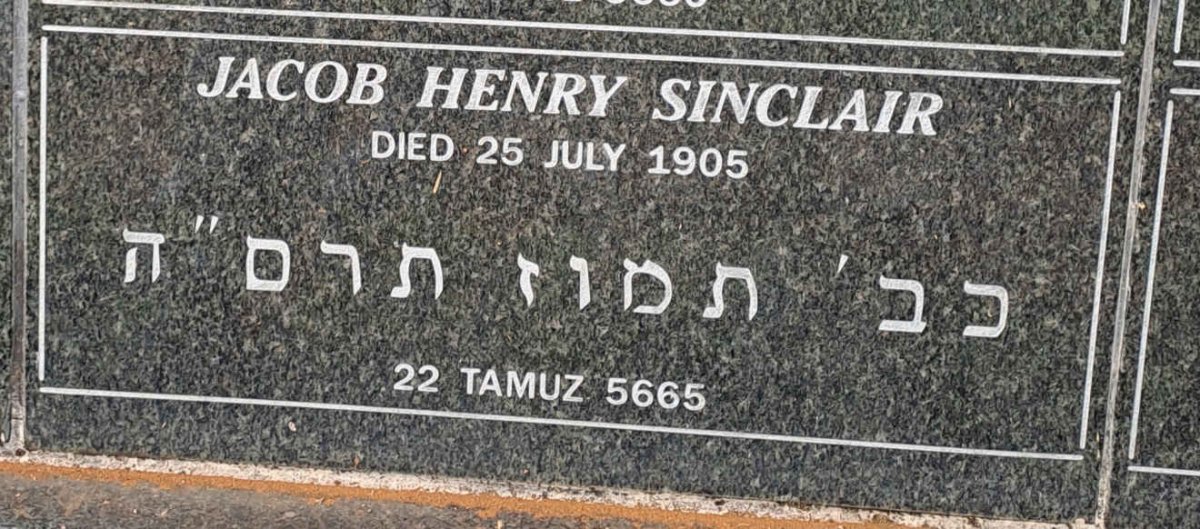 SINCLAIR Jacob Henry -1905