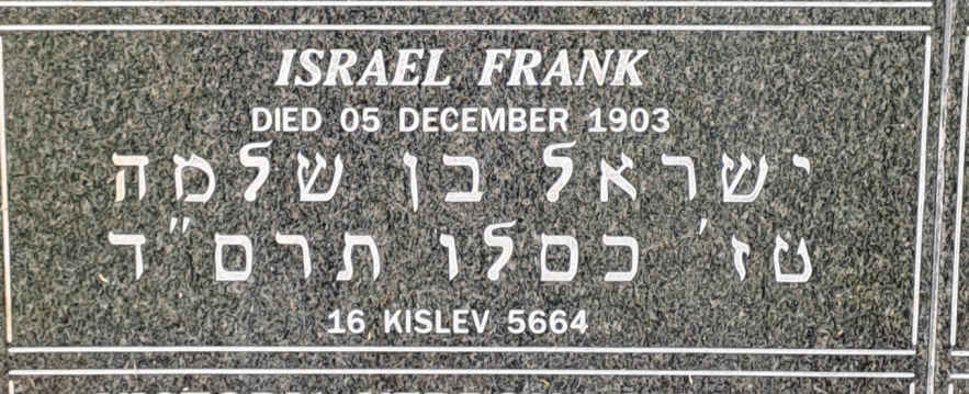 FRANK Israel -1903