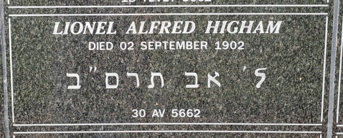 HIGHAM Lionel Alfred -1902