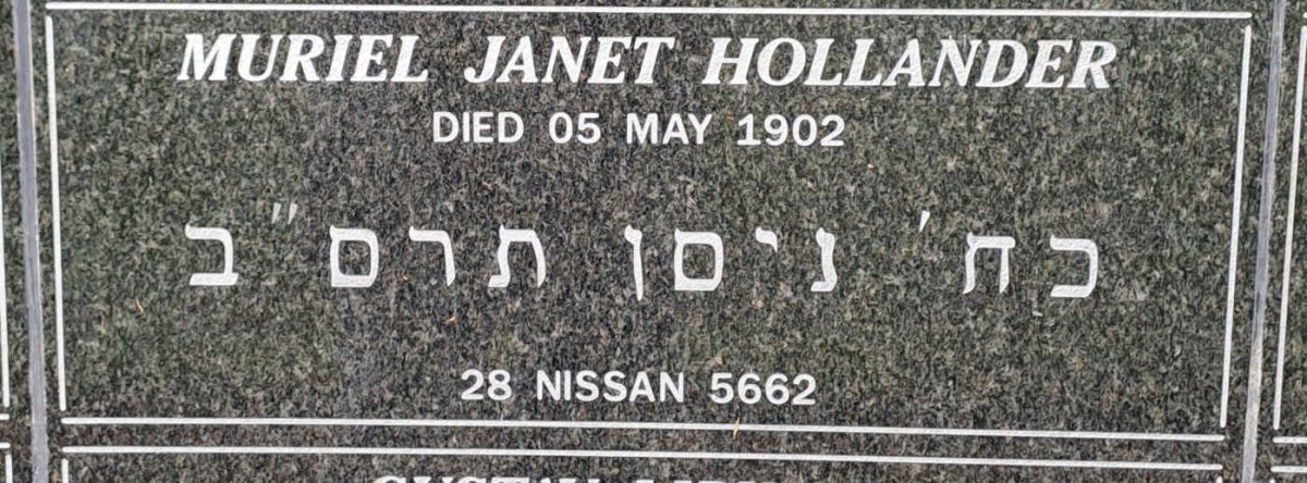 HOLLANDER Muriel Janet -1902