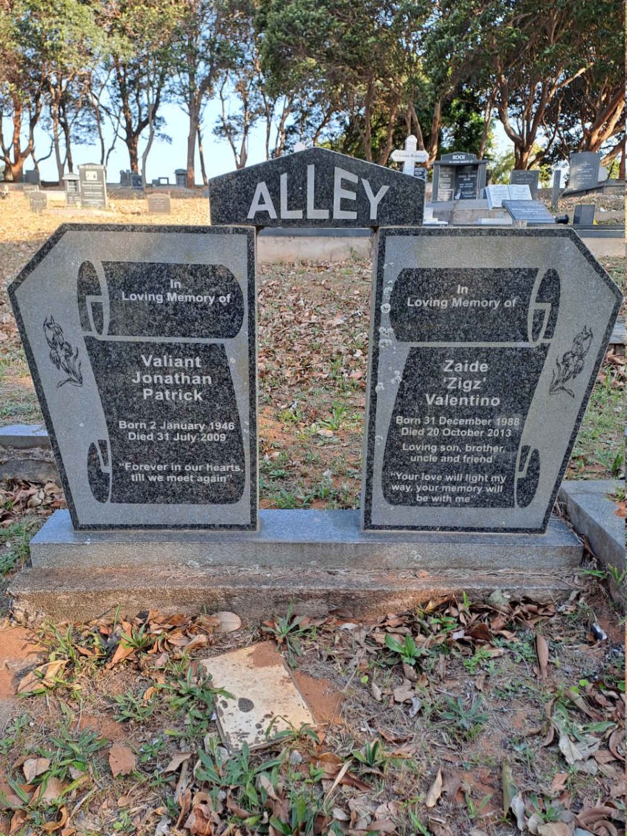 ALLEY Zaide Valentino 1938-2013 :: ALLEY Valiant Jonathan Patrick 1946-2009