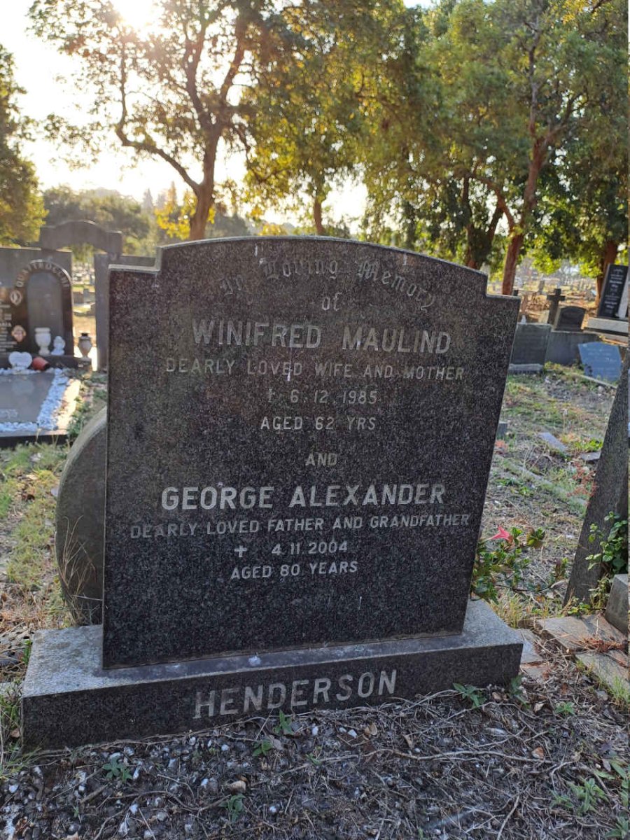 ANDERSON George Alexander 2004 & Winifred Maulind 1985