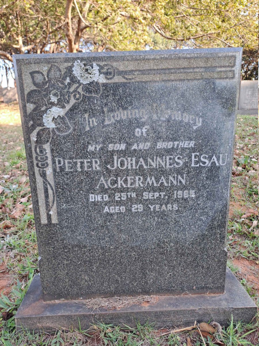 ACKERMANN Peter Johannes Esau -1965