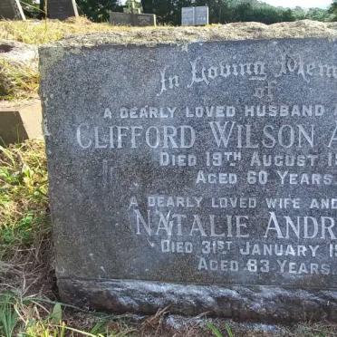 ANDREWS Clifford Wilson -1959 & Natalie -1982