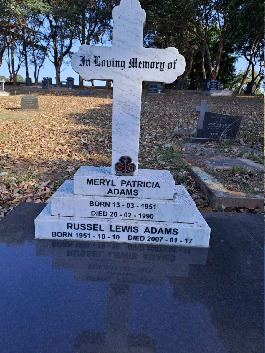 ADAMS Russel Lewis 1951-2007 & Meryl Patricia 1951-1990