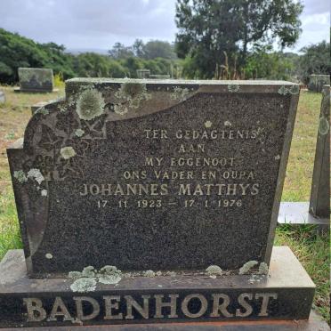 BADENHORST Johannes Matthys 1923-1976