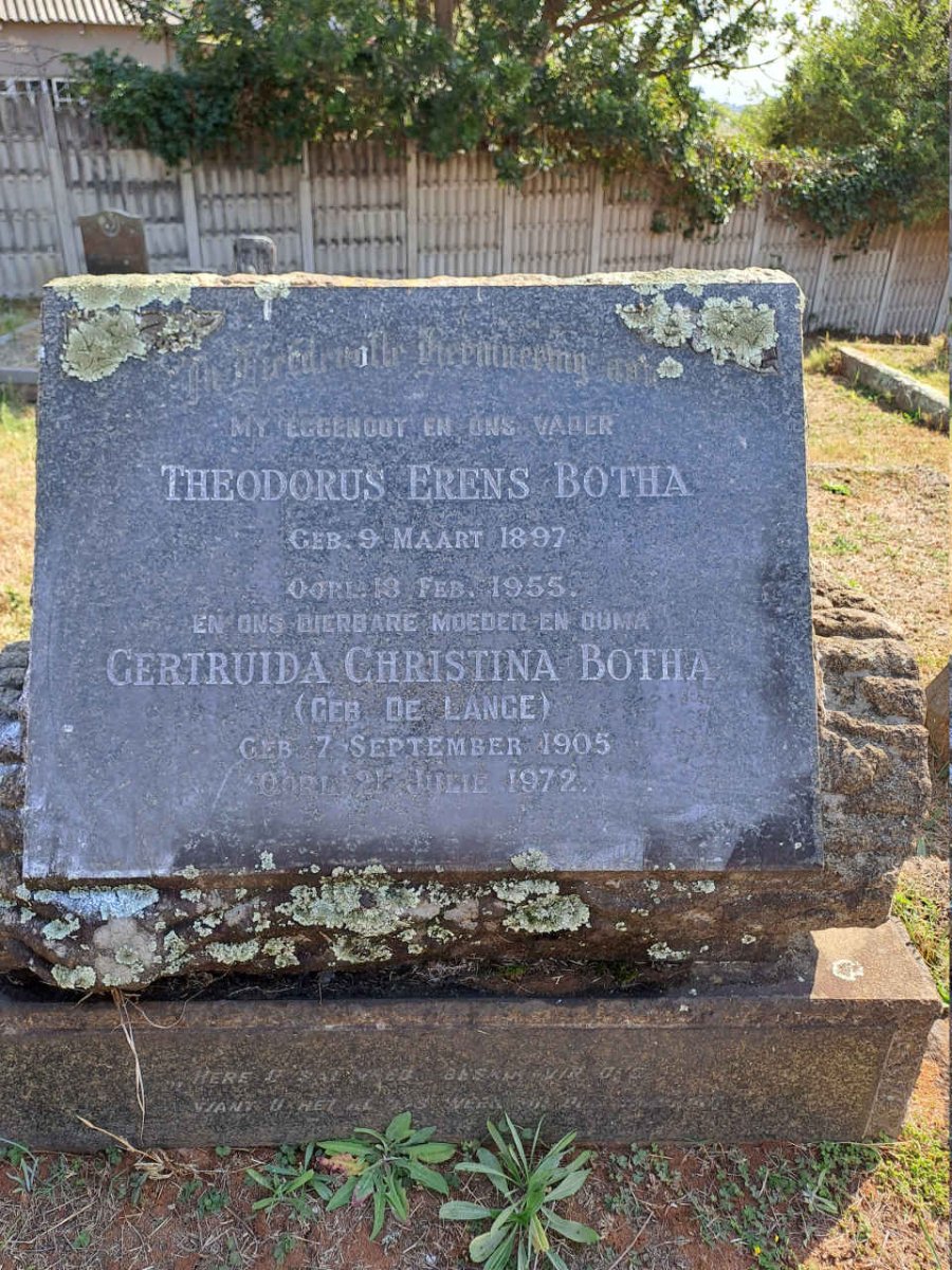 BOTHA Theodorus 1897-1955 & Gertruida Christina DE LANGE 1905-1972