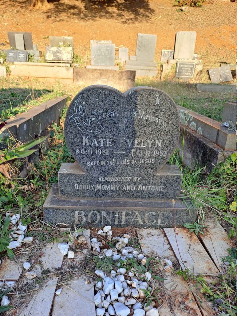 BONIFACE Kate Evelyn 1982-1982