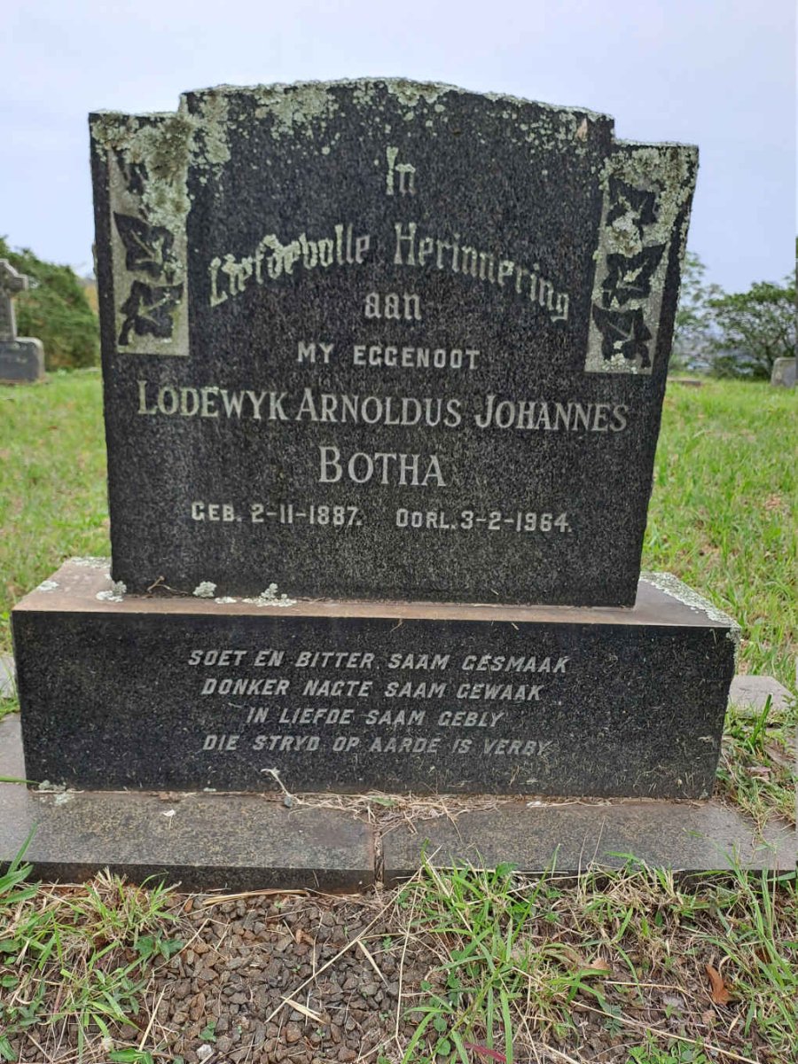 BOTHA Lodewyk Arnoldus Johannes 1887-1964