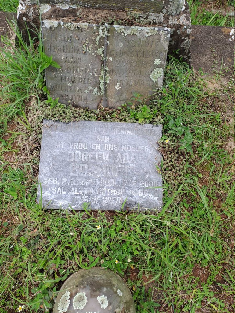BOSHOFF Wilhelmina Talitha nee STADLER 1882-19? :: BOSHOFF Doreen Ada 1925-2000