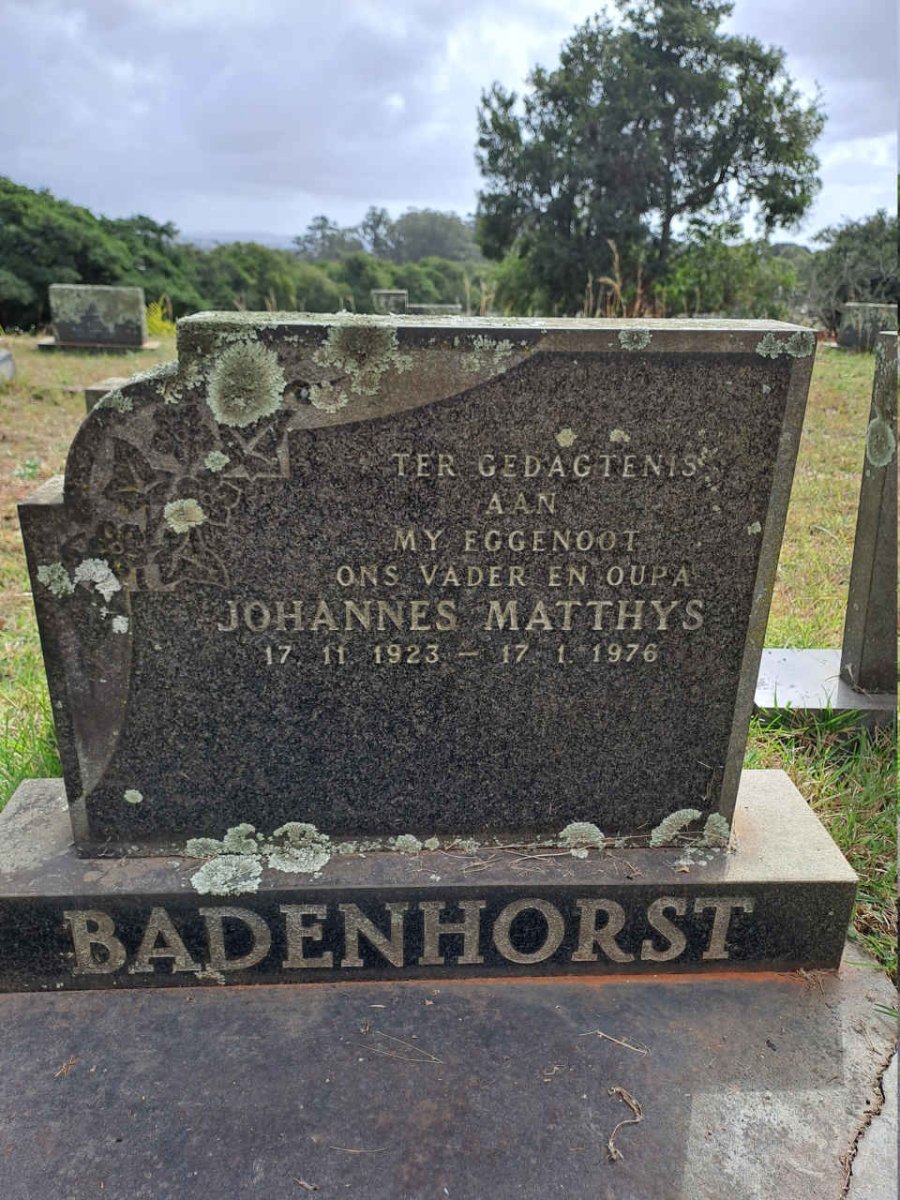 BADENHORST Johannes Matthys 1923-1976