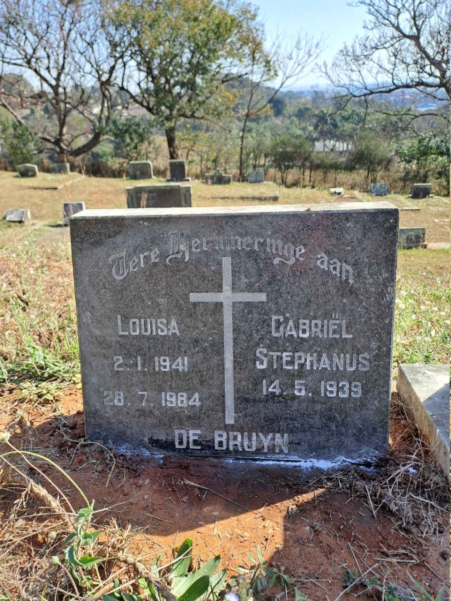 BRUYN Gabriel Stephanus, de 1939- & Louisa 1941-1984