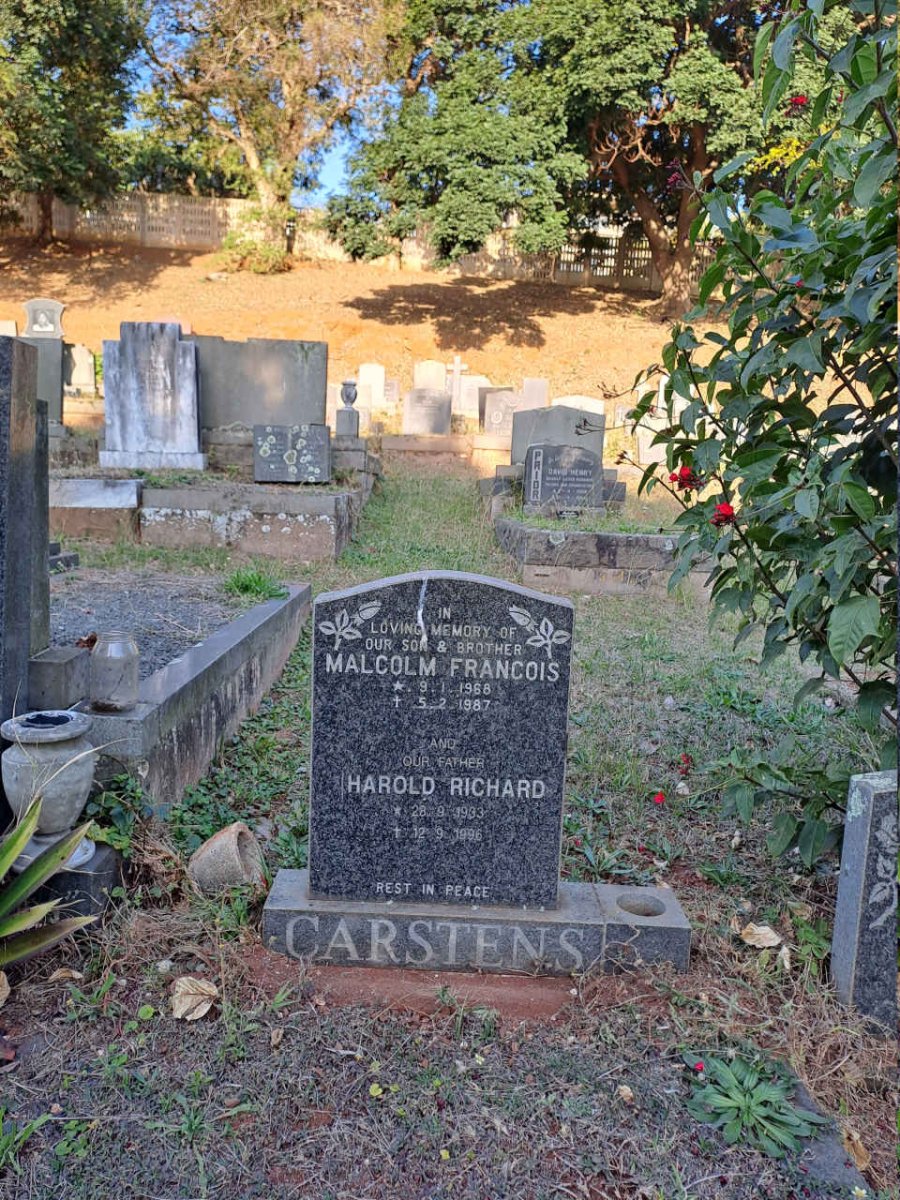 CARSTENS Harold Richard 1933-1996 :: CARSTENS Malcolm Francois 1968-1987