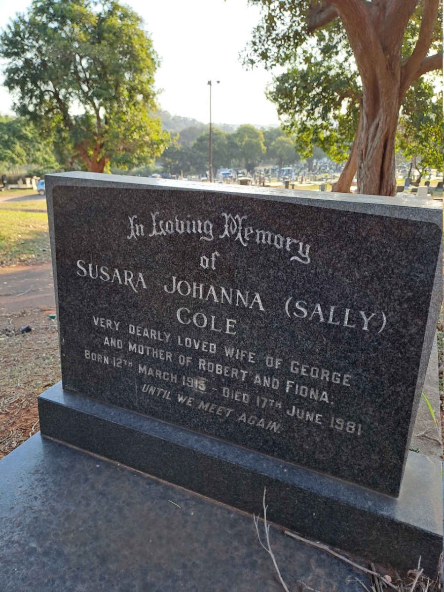 COLE Susara Johanna 1915-1981