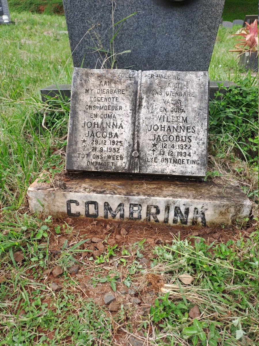 COMBRINK Willem Johannes Jacobus 1922-1994 & Johanna Jacoba 1925-1982