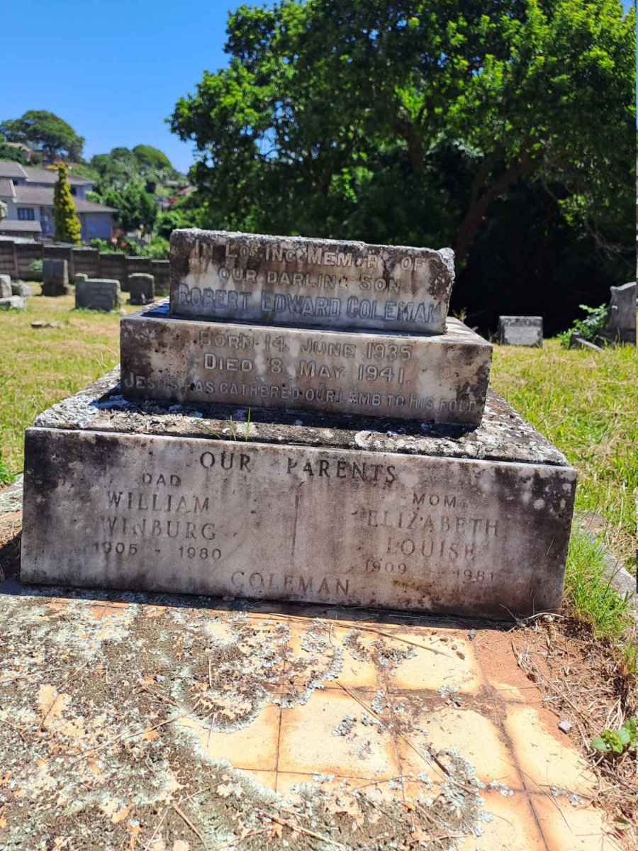 COLEMAN William Winburg 1905-1980 & Elizabeth Louise 1909-1981 :: COLEMAN Robert Edward 1935-1941