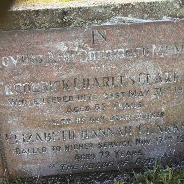 CLARKSON Frederick Charles -1944 & Elizabeth Hannah -1953