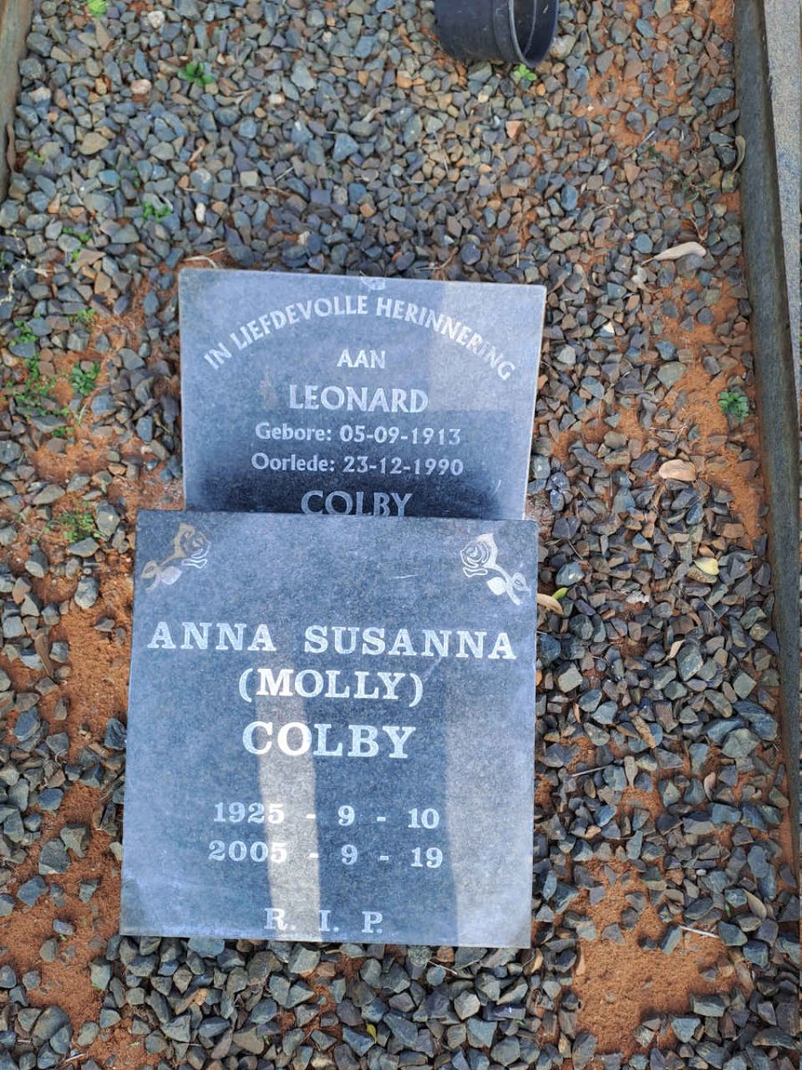 COLBY Leonard 1913-1990 & Anna Susanna 1925-2005