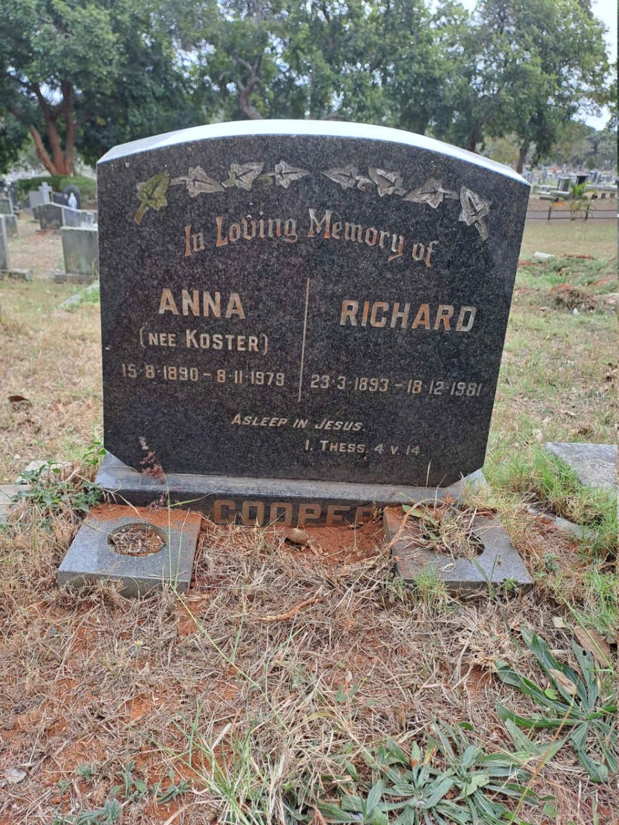 COOPER Richard 1893-1981 & Anna KOSTER 1890-1979