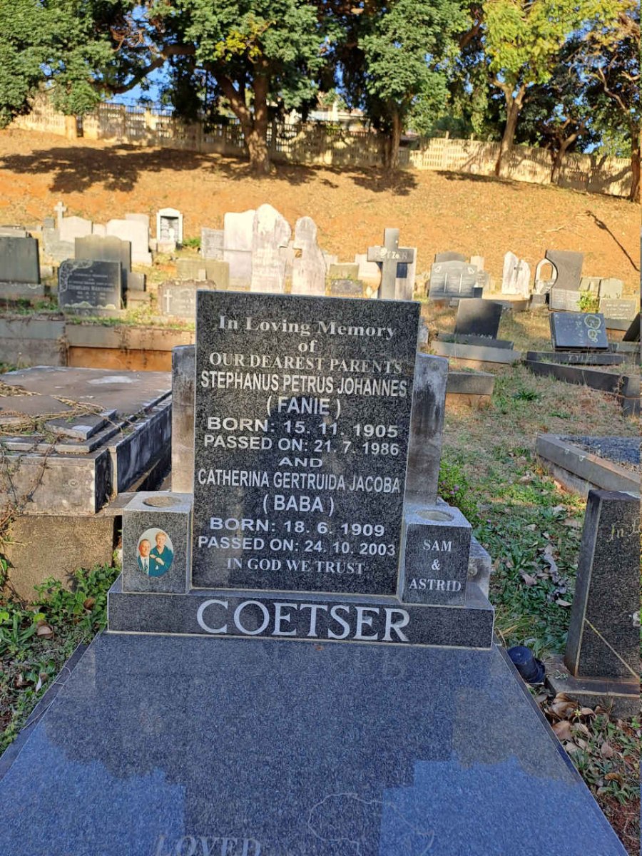 COETSER Stephanus Petrus Johannes 1905-1986 & Catherina Gertruida Jacoba 1909-2003