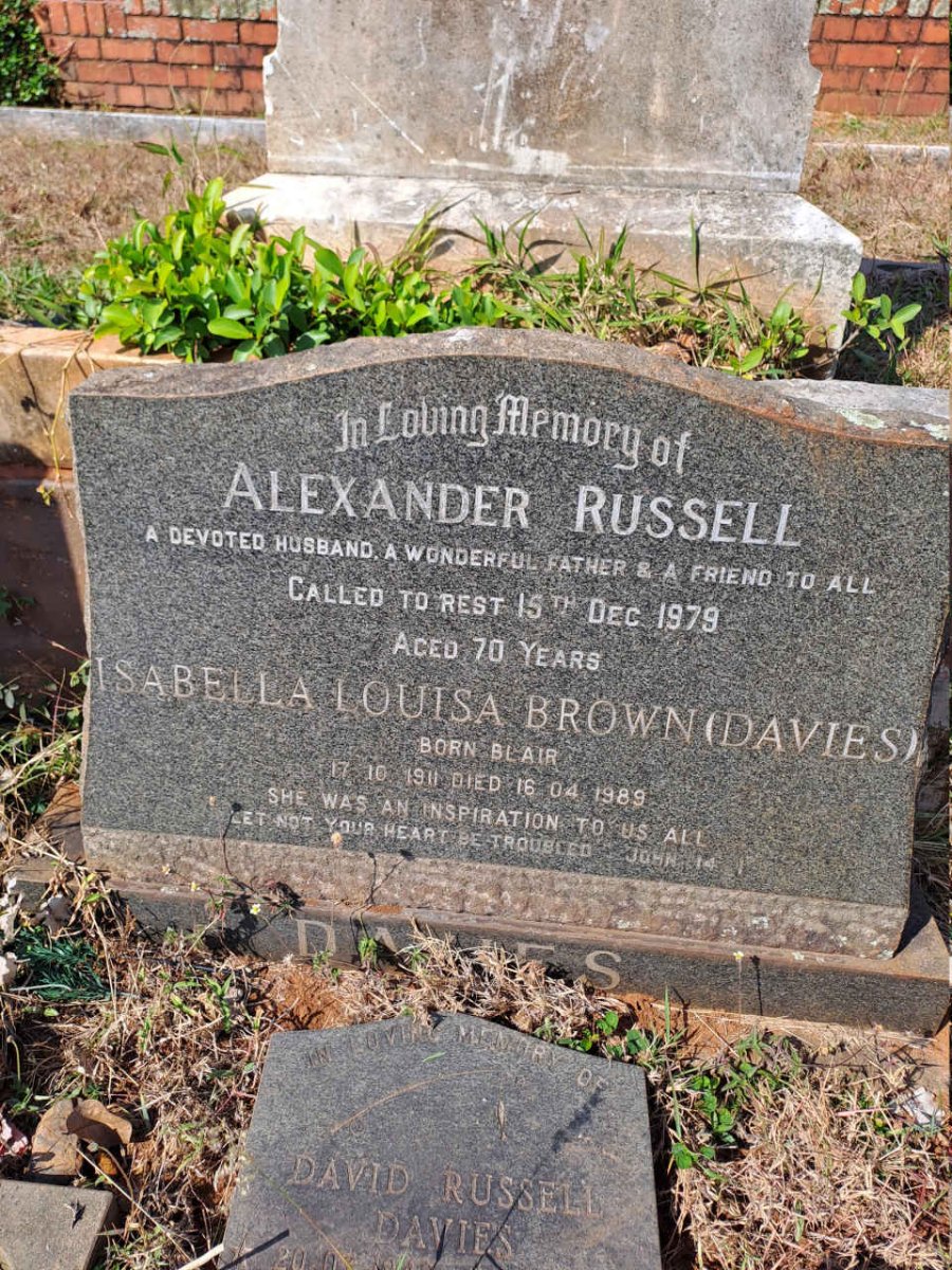 DAVIES Alexander Russell -1979 & Isabella Louisa Brown BLAIR 1911-1989 _2