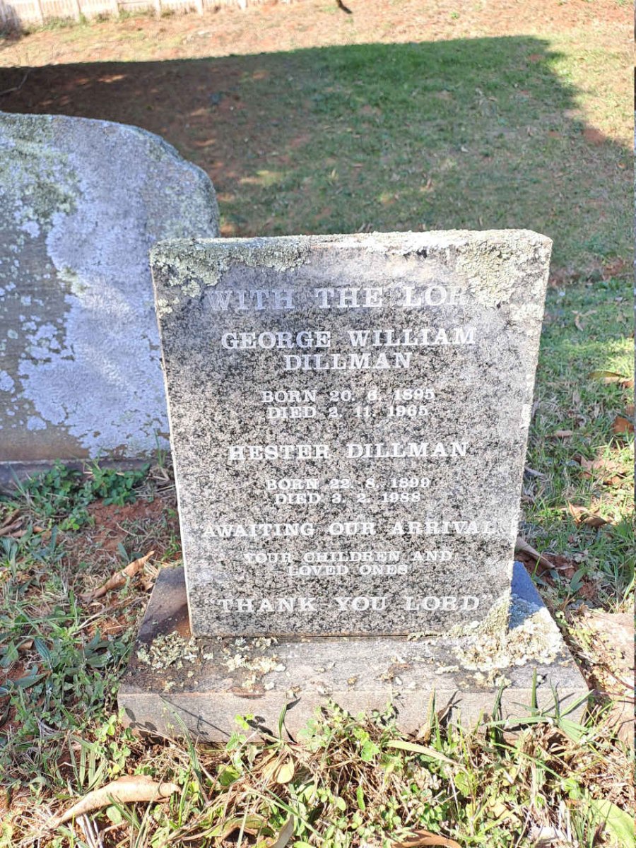 DILLMAN George William 1895-1965 & Hester 1899-1988