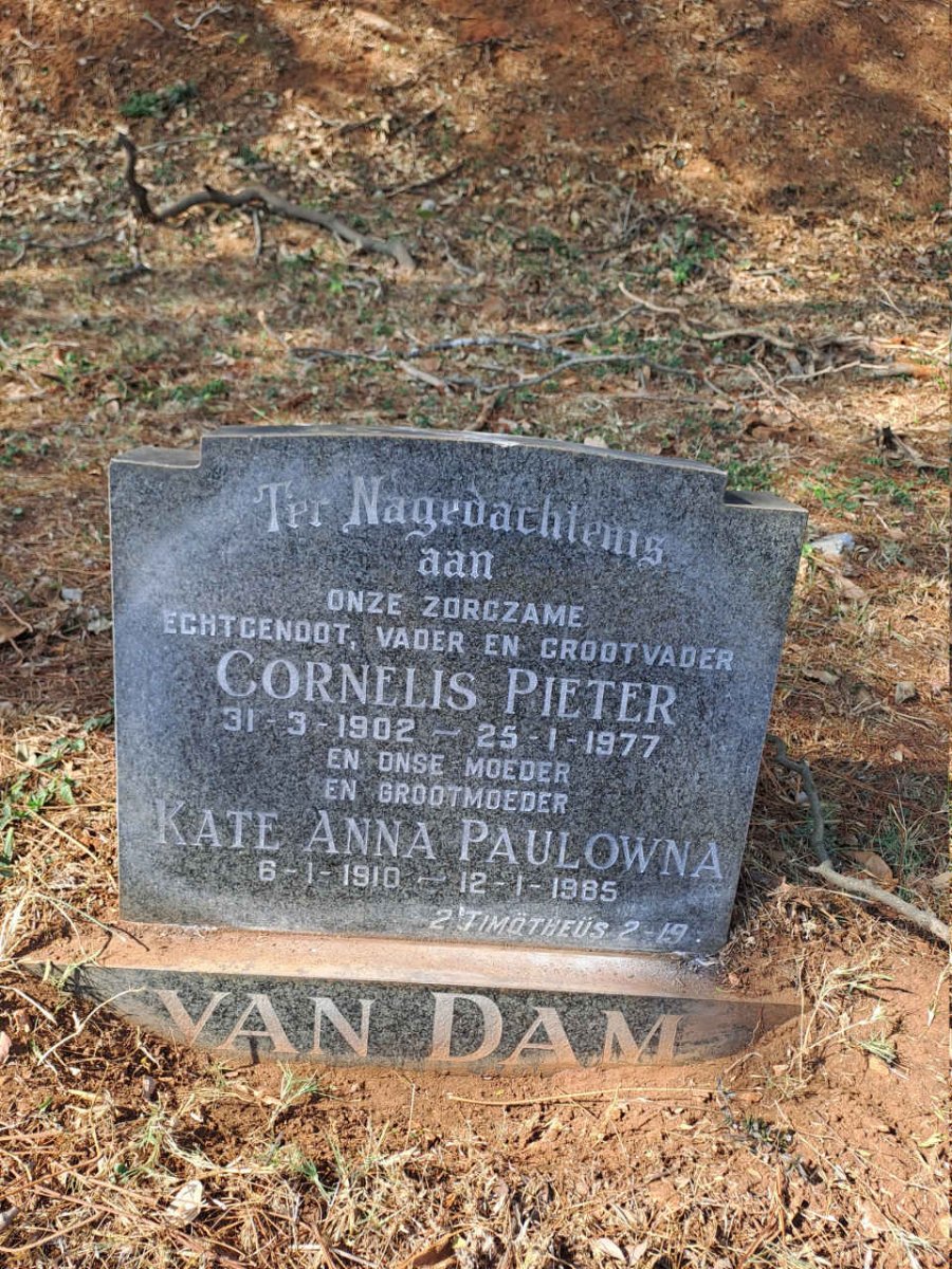 DAM Cornelis Pieter, van 1902-1977 & Kate Anna Paulowna 1910-1985