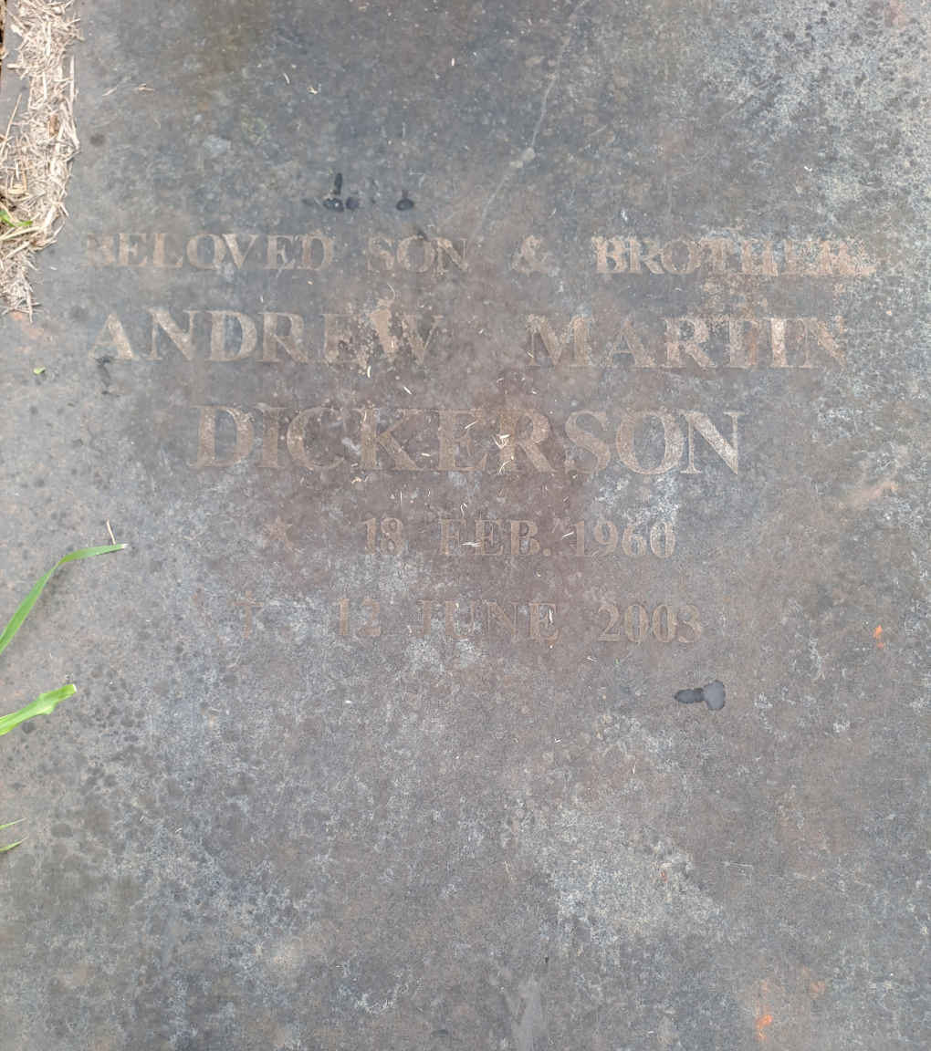 DICKERSON Andrew Martin 1960-2003
