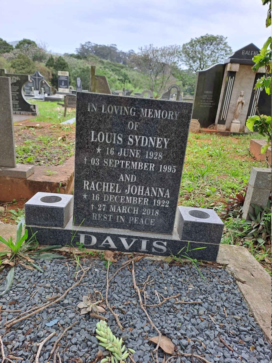 DAVIS Louis Sydney 1928-1995 & Rachel Johanna 1922-2018