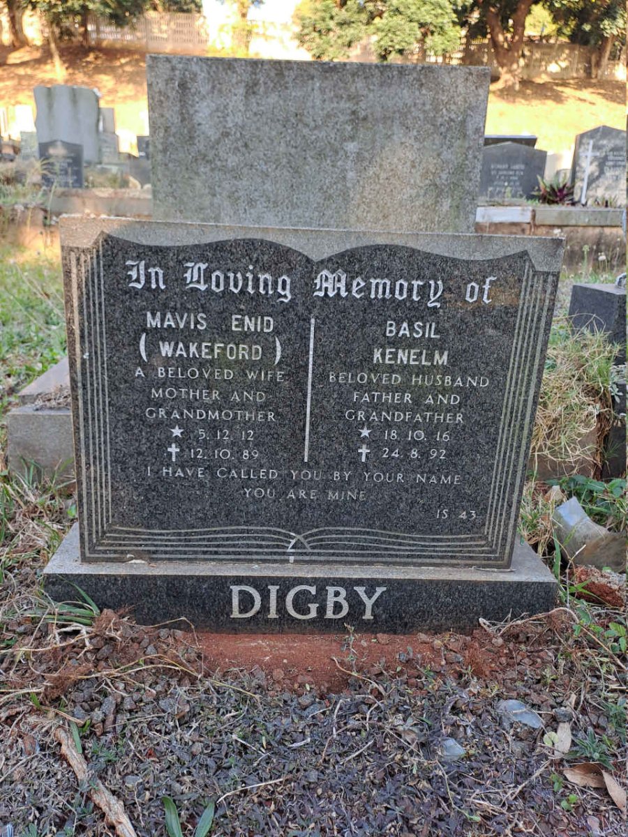 DIGBY Basil Kenelm 1916-1992 & Mavis Enid WAKEFORD 1912-1989