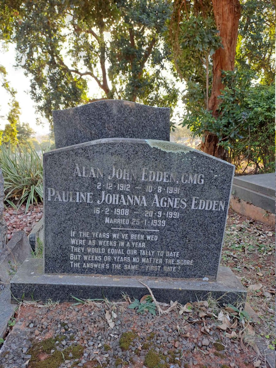 EDDEN Alan John 1912-1991 & Pauline Johanna Agnes 1908-1991