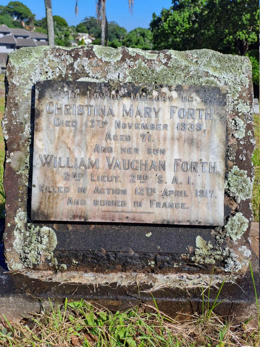 FORTH William Vaughan -1917 :: FORTH Christina Mary -1939