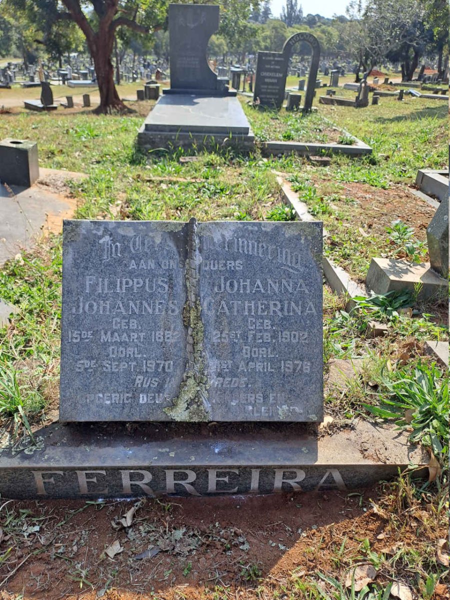 FERREIRA Filippus Johannes 1882-1970 & Johanna Catherina 1902-1976