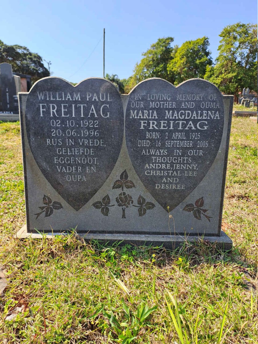 FREITAG William Paul 1922-1996 & Maria Magdalena 1925-2005