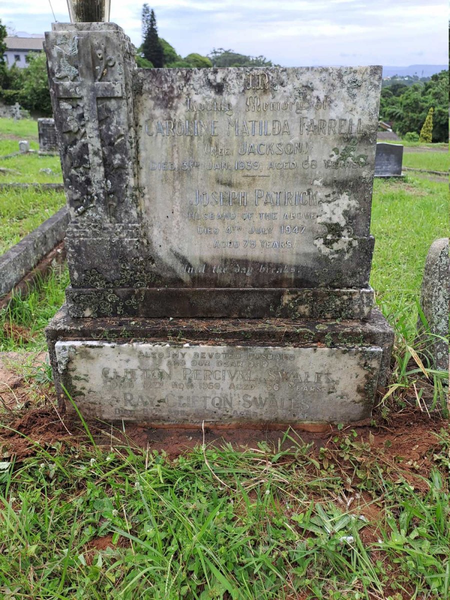 FARRELL Joseph Patrick -1947 & Caroline Matilda JACKSON -1939