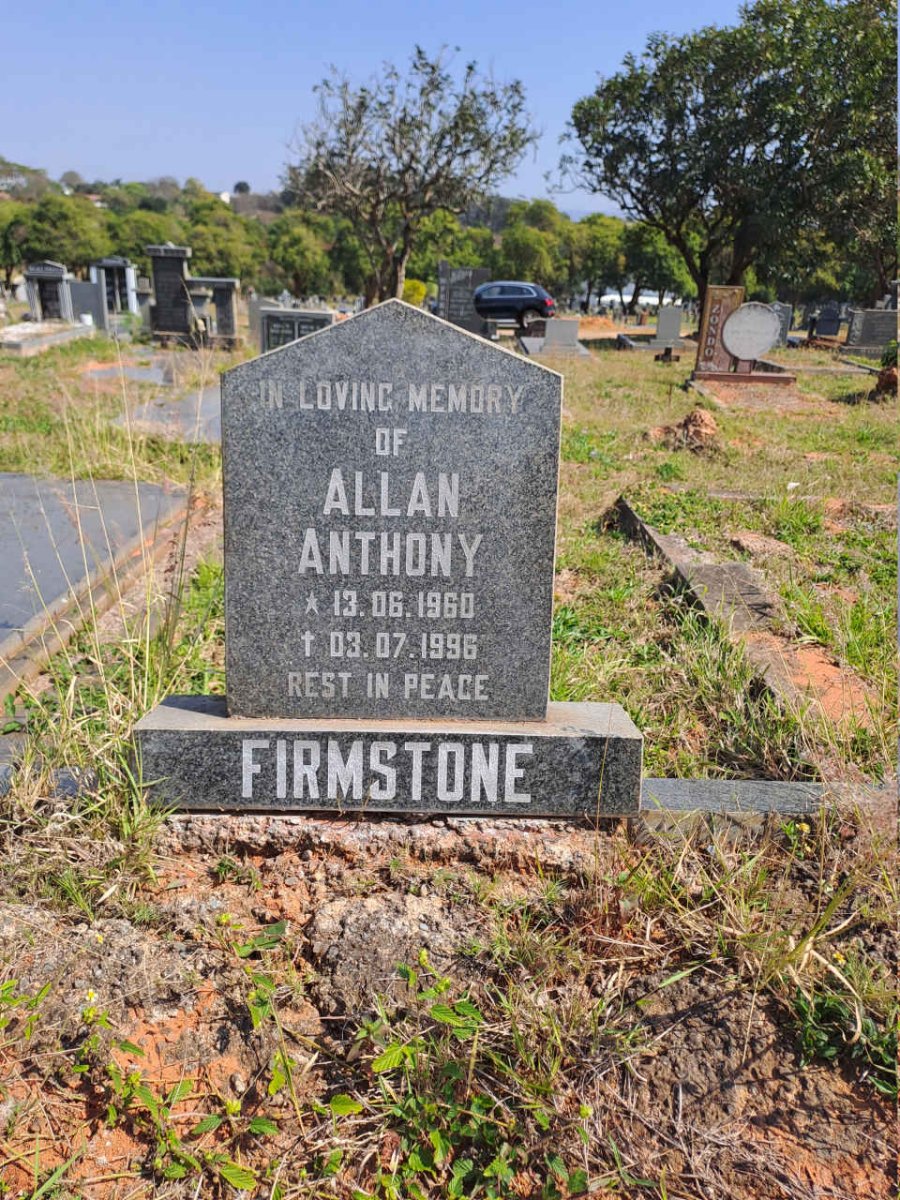 FIRMSTONE Allan Anthony 1960-1996